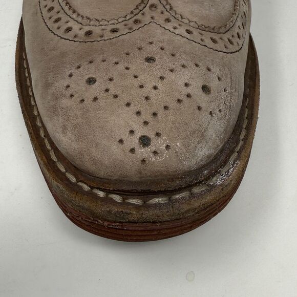 Allen Edmonds Shannon Drive Derby Shoes Mens 11 Tan Beige Leather Brogue Wingtip - Picture 6 of 16